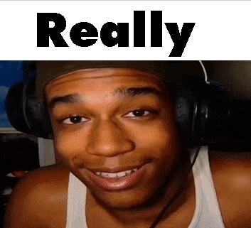 a man wearing headphones and a headband with the word really behind him