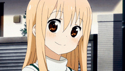 a close up of a anime girl with blonde hair