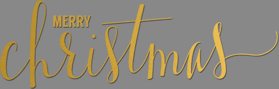 a gold merry christmas sign on a grey background