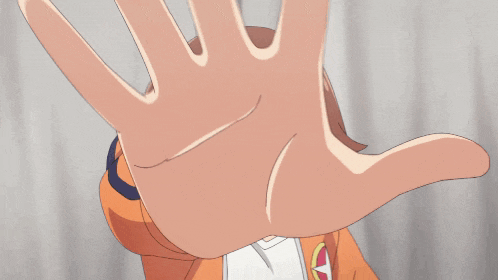 a girl in an orange jacket with a red star on her chest