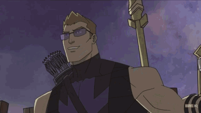 a cartoon of a monster and a man with a marvel logo on the bottom right
