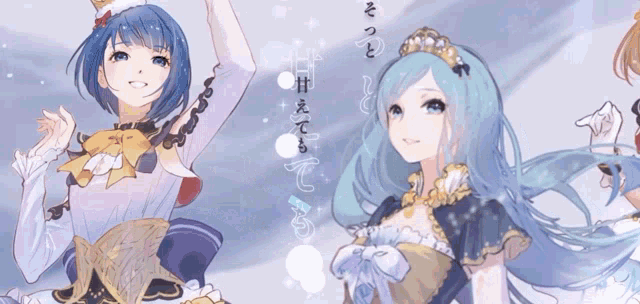 a drawing of a girl with blue hair and a crown on her head