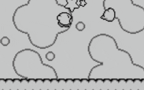 a black and white drawing of a cartoon character with bubbles in the background