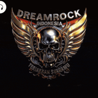 a poster that says dreamrock indonesia is on a broken glass surface