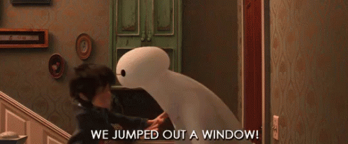 Jump Out Window GIF - Big Hero6 Baymax Jumped Out A Window GIFs