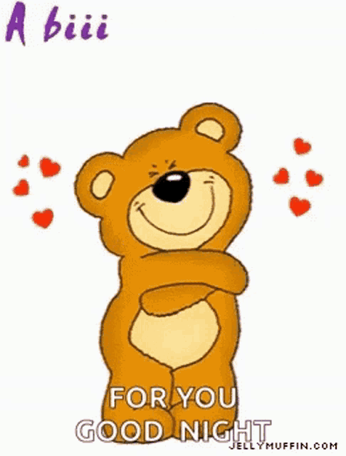 a teddy bear is holding out its arms and says `` a big hug ... from me to you ! ''