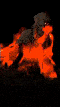 a computer generated image of a volcano erupting in the dark