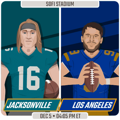 an advertisement for jacksonville and los angeles football teams