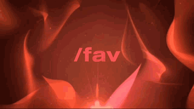 a red background with the words / fav written on it