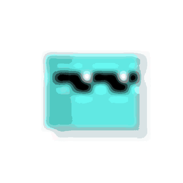 a blurred image of a blue square with a black line on it .