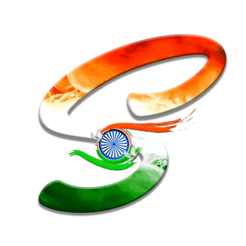 the letter s is painted in the colors of the flag of india
