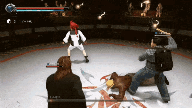 a video game is being played and the number 3 is visible