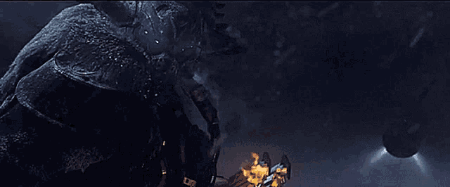 a video game character is holding a flamethrower in a dark scene