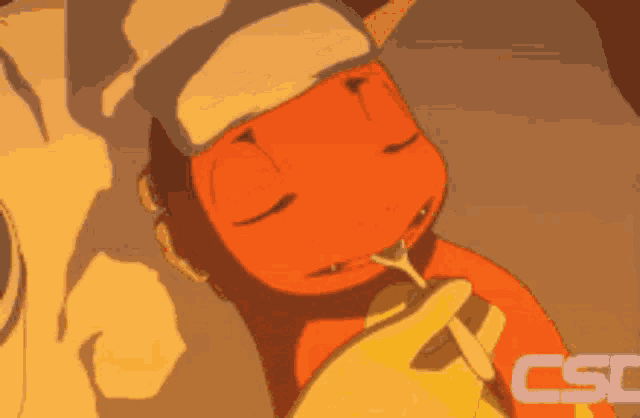 a close up of a cartoon character with the word csc on the bottom right
