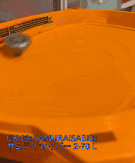 a picture of a toy that says ux-09 samurai saber on it