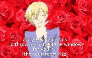 a venus cus id throw myself out the window for you < 3 courtroom rizz