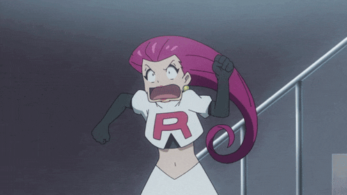 a cartoon character with a r on her shirt