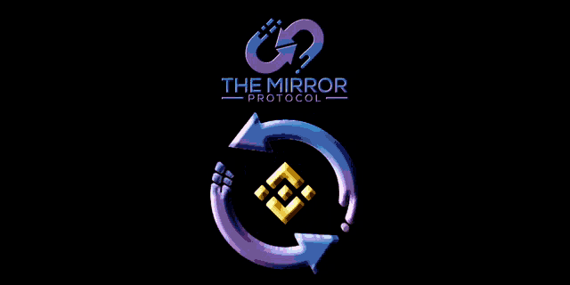 a logo for the mirror protocol with a gold cube