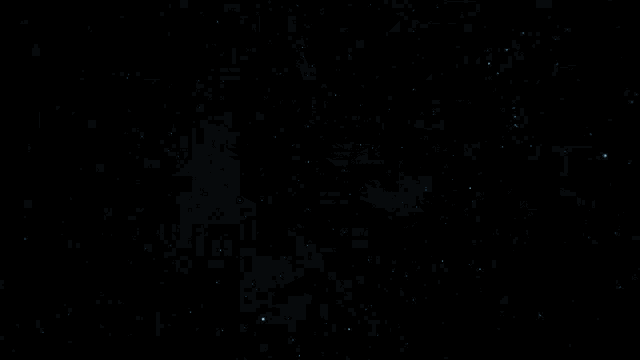 a futuristic space ship is flying through the dark