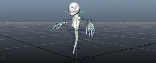 a 3d model of a skeleton with the letters x and y on the bottom right