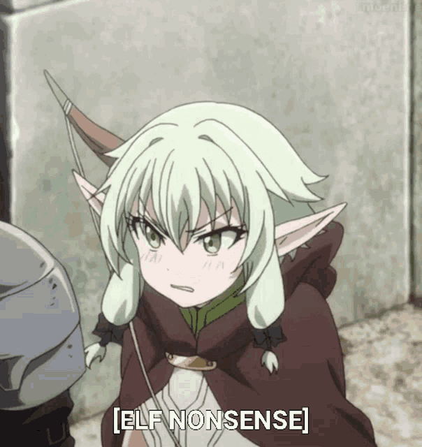 a picture of a girl with a bow and arrow and the caption elf nonsense