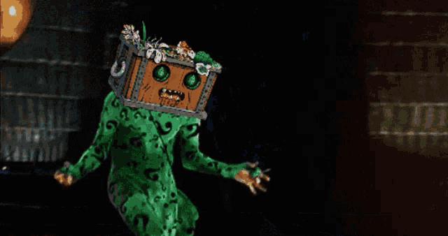 a pixel art drawing of a person with a trunk on their head