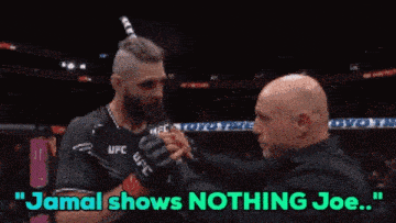 jamal shows nothing joe while talking to a man in a boxing ring