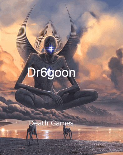 a picture of a statue with the words dr6goon death games