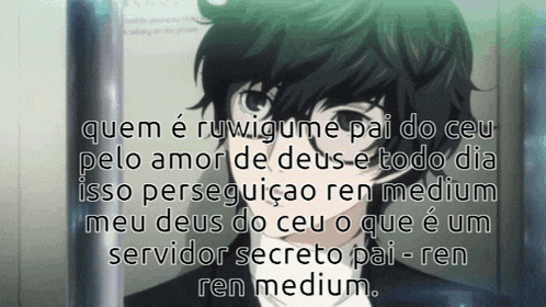 a picture of a man with glasses and the words quem e ruwigume pai do ceu