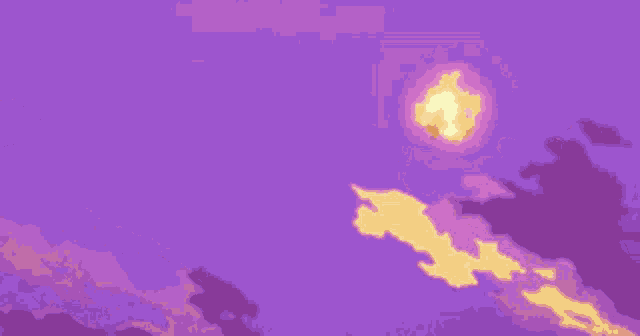 a computer generated image of a purple and yellow explosion