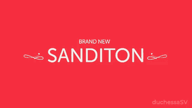 a red background with the words sanditon on it