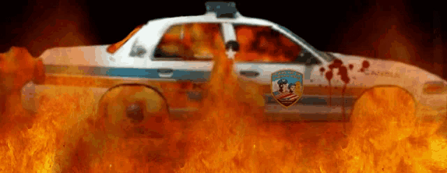 a police car is on fire and has a badge that says washington d.c.