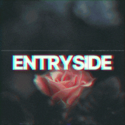 a blurry picture of a sign that says entryside on it