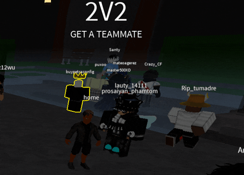 a group of people are playing a game with the words 2v2 get a teammate