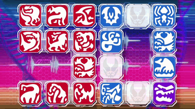 a bunch of icons with animals and letters on them