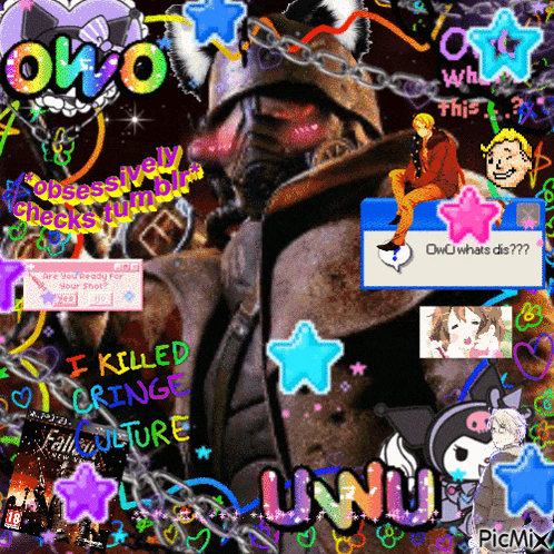 a picture of a man with the words i killed cringe on the bottom
