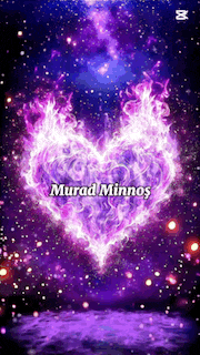 a purple heart with murad minnos written above it