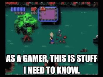 a video game with the words " as a gamer this is stuff i need to know " on the bottom