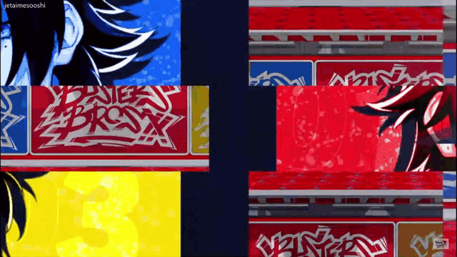 a bunch of different colored boxes with graffiti on them including one that says ' daves bros '