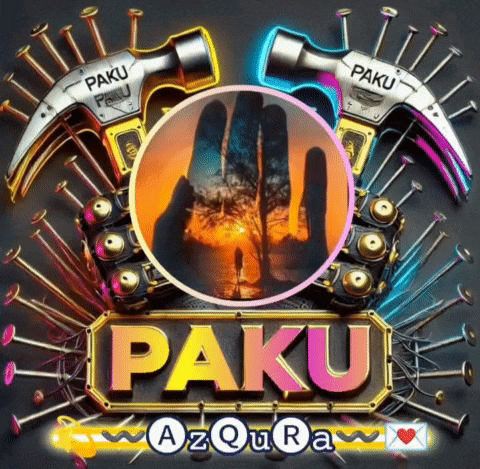 a picture of two hammers with the name paku written on it