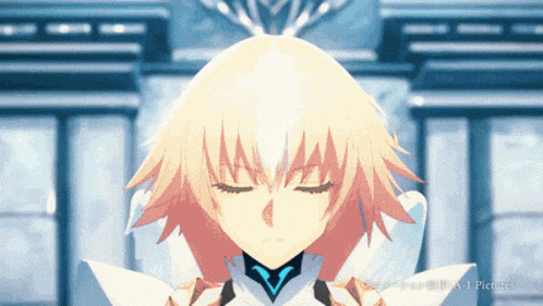 a close up of a girl with her eyes closed in front of a building that says a-1 pictures on the bottom