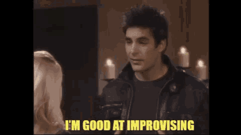 a man in a black leather jacket says i 'm good at improving