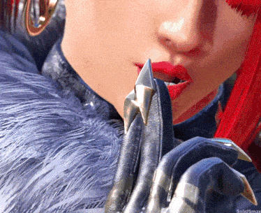 a close up of a woman 's face with the words solidsmax visible