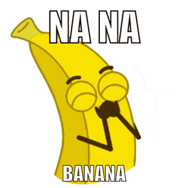 a cartoon of a banana holding a heart and the words nana banana