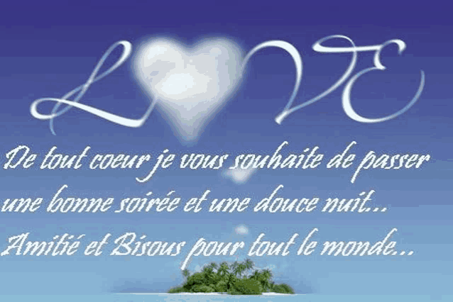 a blue background with the word love and a heart shaped cloud