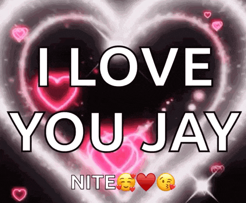 a heart with the words i love you jay written inside of it