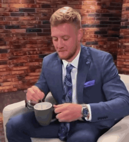 Will Levis Cheers GIF - Will Levis Cheers Coffee Cup GIFs