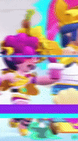 a blurry picture of a person 's face with a purple and blue background