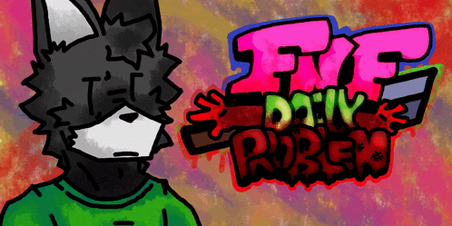 a drawing of a furry character with the words fnf ruben written on it