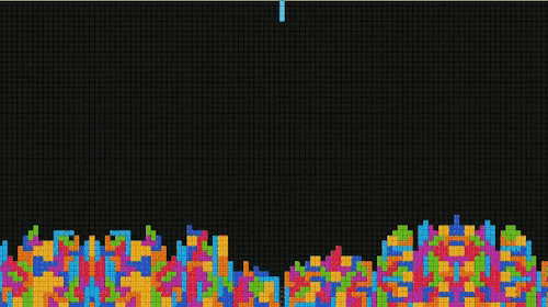 a tetris game is being played on a black background